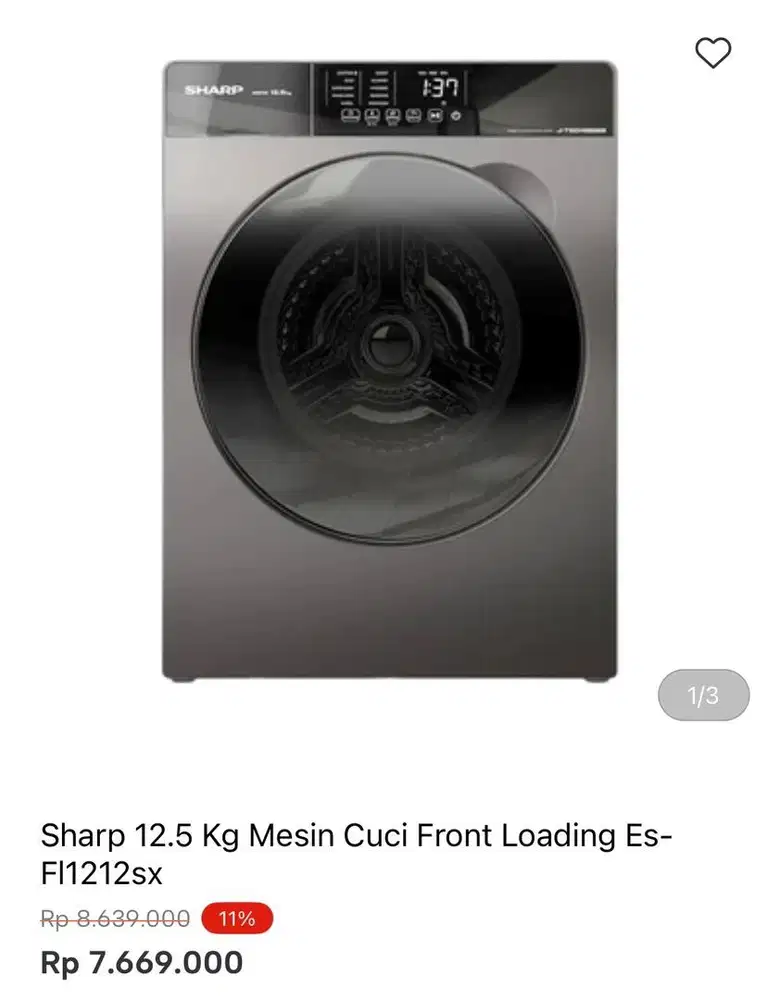 WM FRONT LOAD SHARP 12.5kg