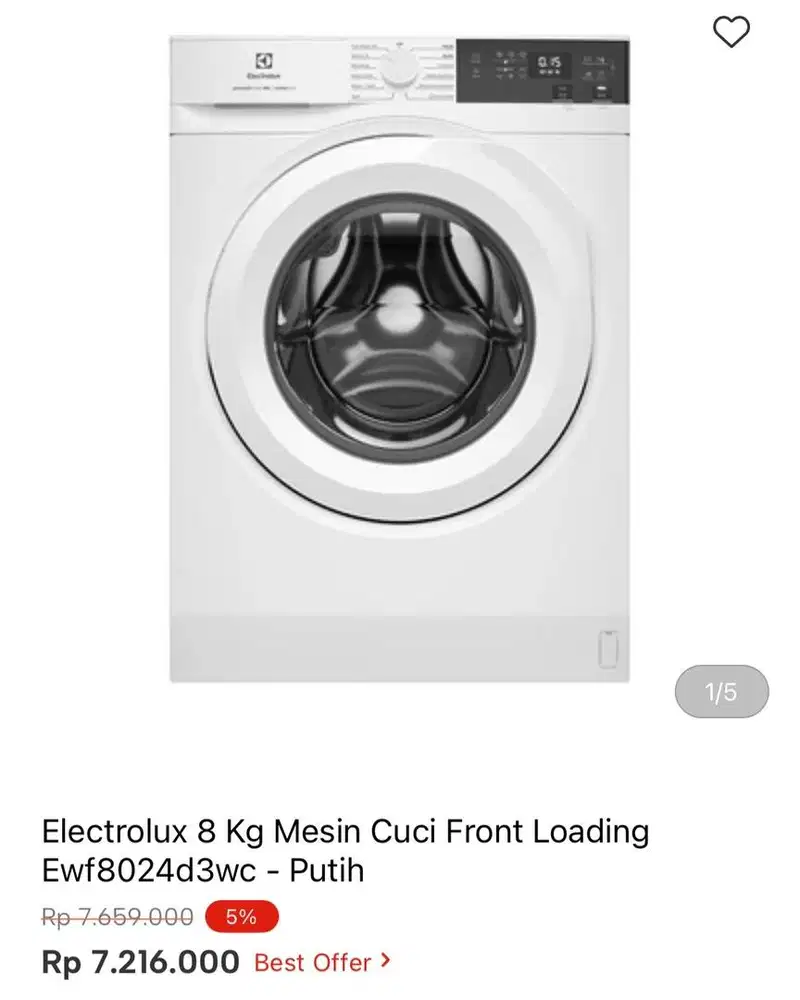 WM FRONT LOAD ELECTROLUX 8kg