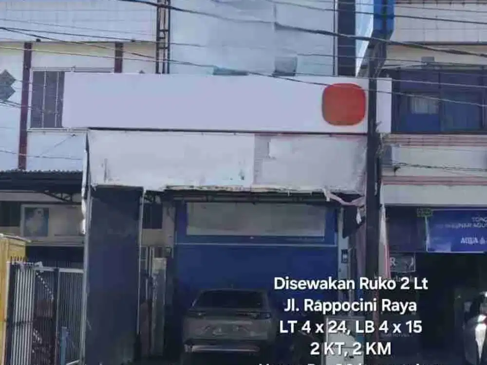 Di sewakan Ruko 2 lt, Poros Jalan, Jl. Rappocini Raya