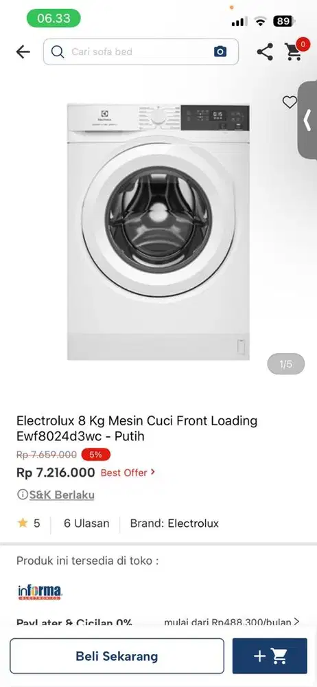mesin cuci electrolux ewf8024