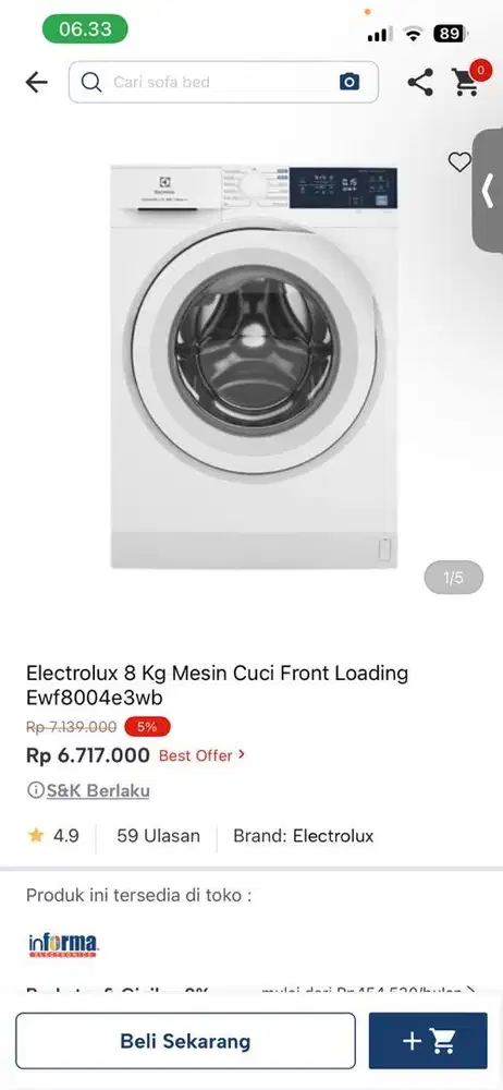 mesin cuci electrolux ewf8004