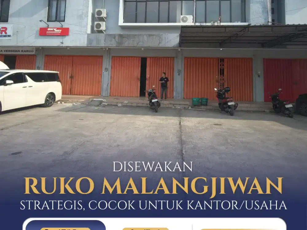Disewakan Ruko 2 Lantai Strategis di Komplek Ruko Malangjiwan