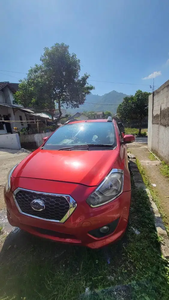 Jual mobil Datsun Go+ panca 3 baris warna merah 2017 manual