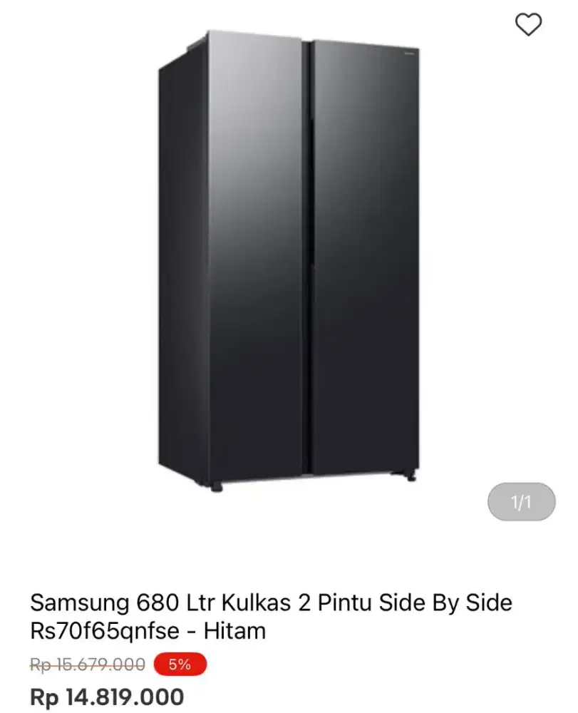 KULKAS SAMSUNG SBS 680LTR RS70F65QNFSE