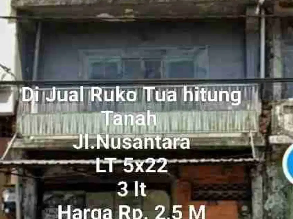 Dijual Ruko 3 lantai dan kondisi hitung tanah di Jl. Nusantara Makassar