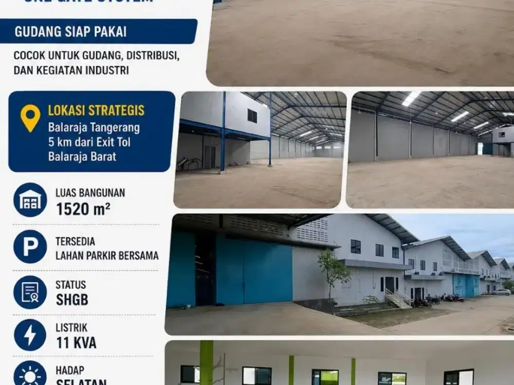 Disewakan gudang 1520m2-balaraja-akses kontainer 40ft
