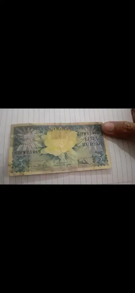 Uang 5 Rupiah tahun 1959 klasik