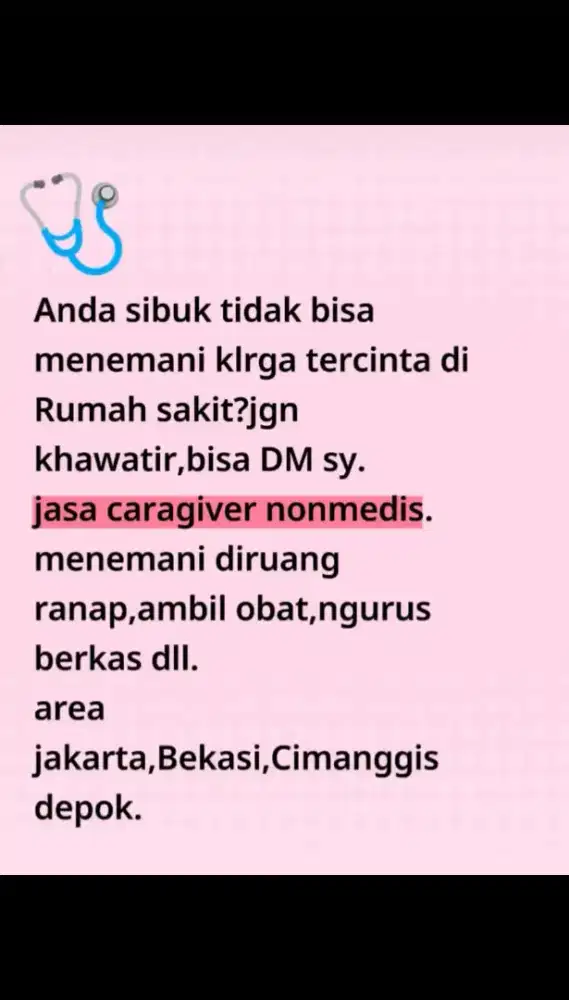 cargiver non medis dan antar jemput