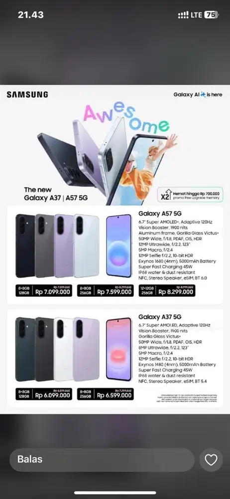 Promo samsung A Series cash/cicilan bisa