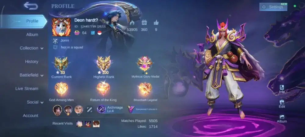 Akun ML (khususnya midlaner) untuk yang minat apalagi buat cewe