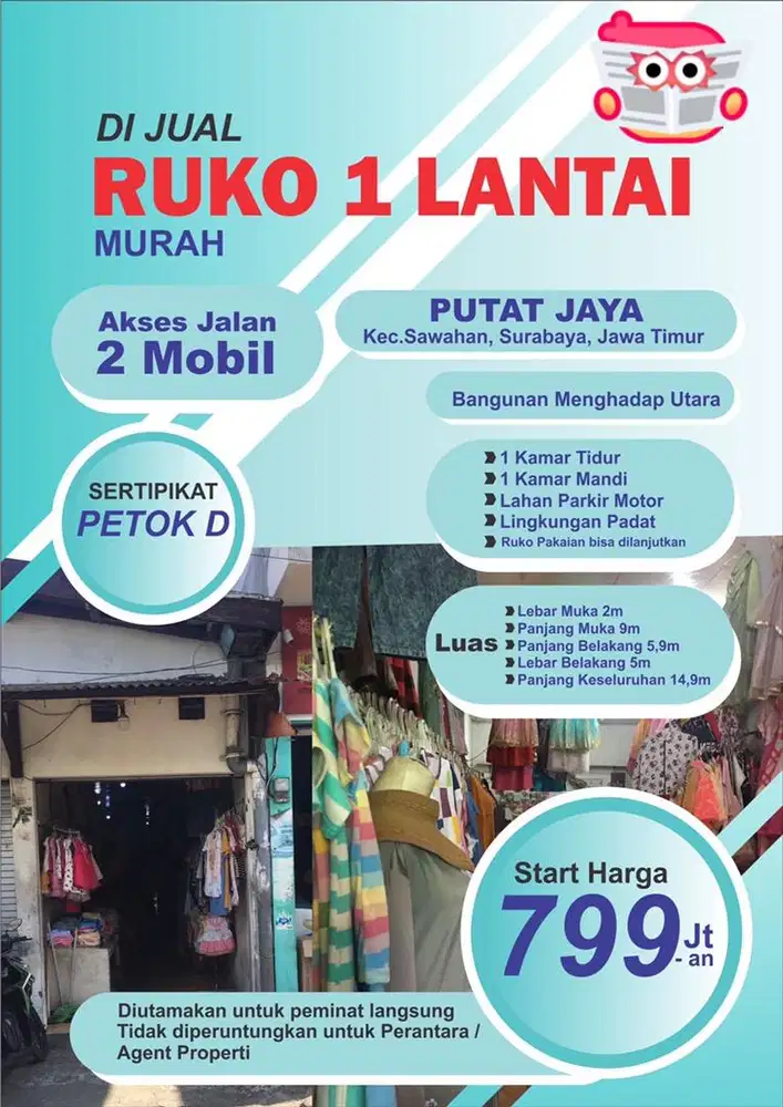 Dijual Ruko Leter L Strategis Akses Mobil