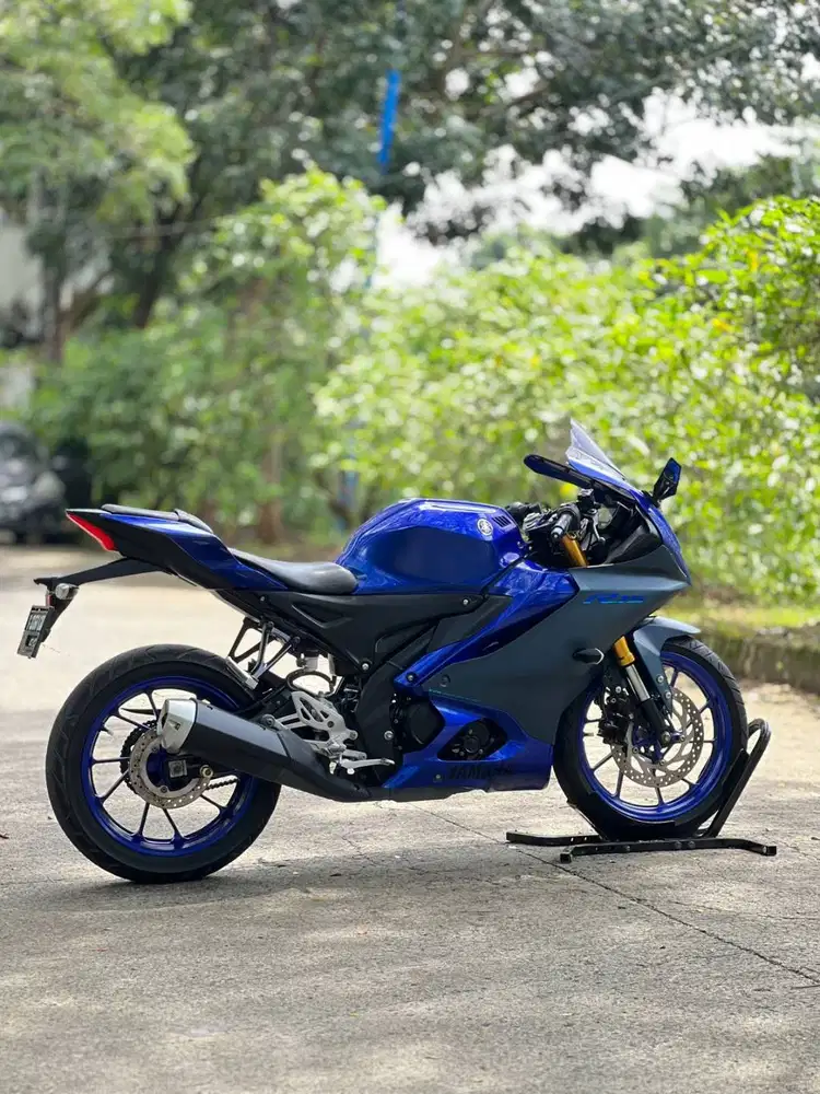 KEREN ABIS! YAMAHA YZF R15 V4 BIRU 2022 KM LOW PAJAK PANJANG SIAP GAS