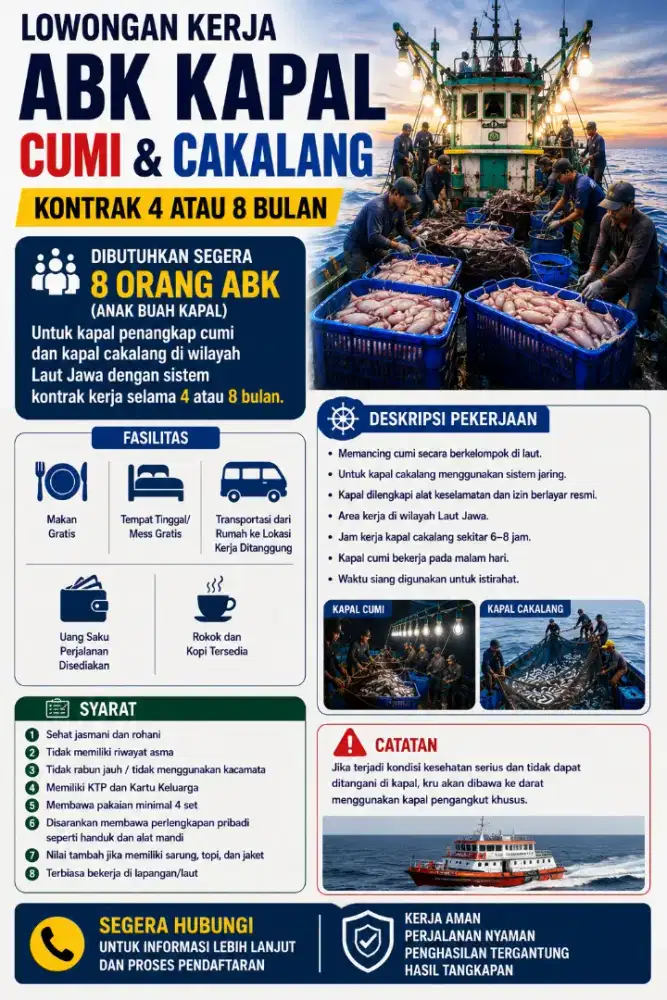 ABK Kapal Cakalang (boleh ajak teman)