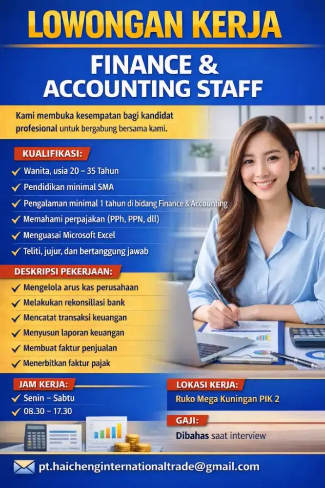 Lowongan FINANCE &
ACCOUNTING STAFF