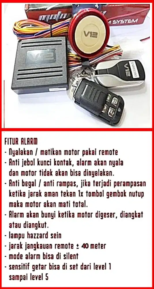 Alarm pengaman motor dan pasang