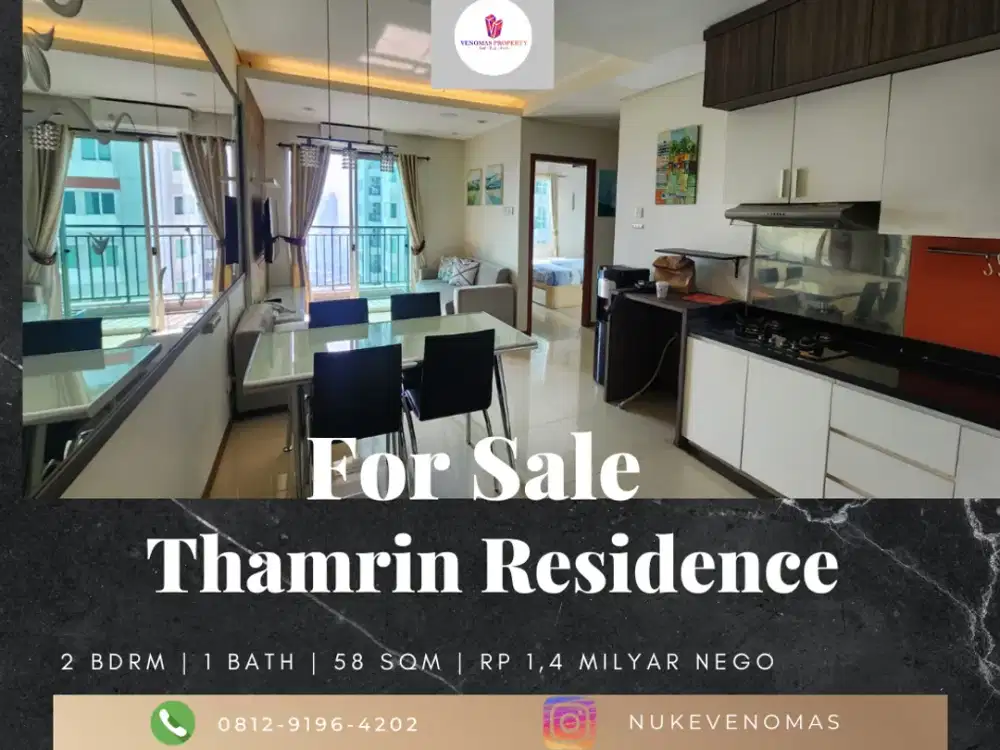 Dijual Apartement Thamrin Residence 2BR Full Furnished Lantai Tinggi