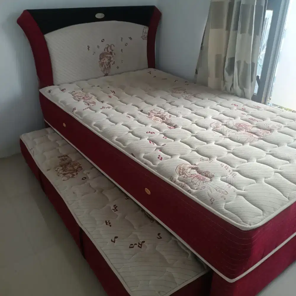 Set Springbed Sorong susun kasur anak, tempat tidur susun anak