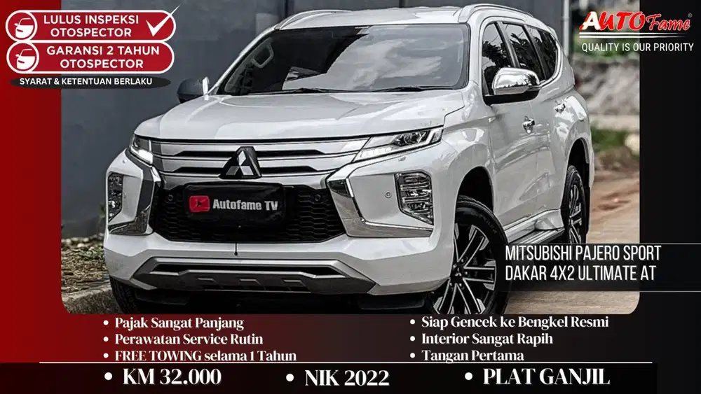 KM32RB Mitsubishi Pajero Sport Dakar 4x2 Ultimate AT Pemk 2023 White