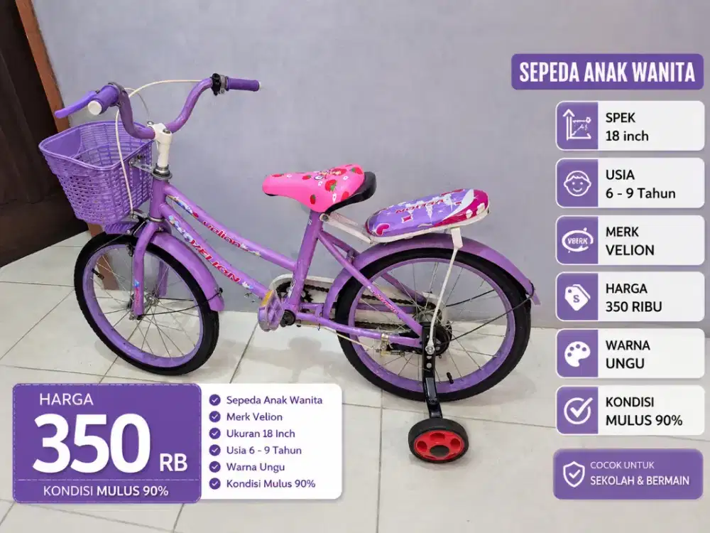 Dijual sepeda anak 18 usia 6-9 th