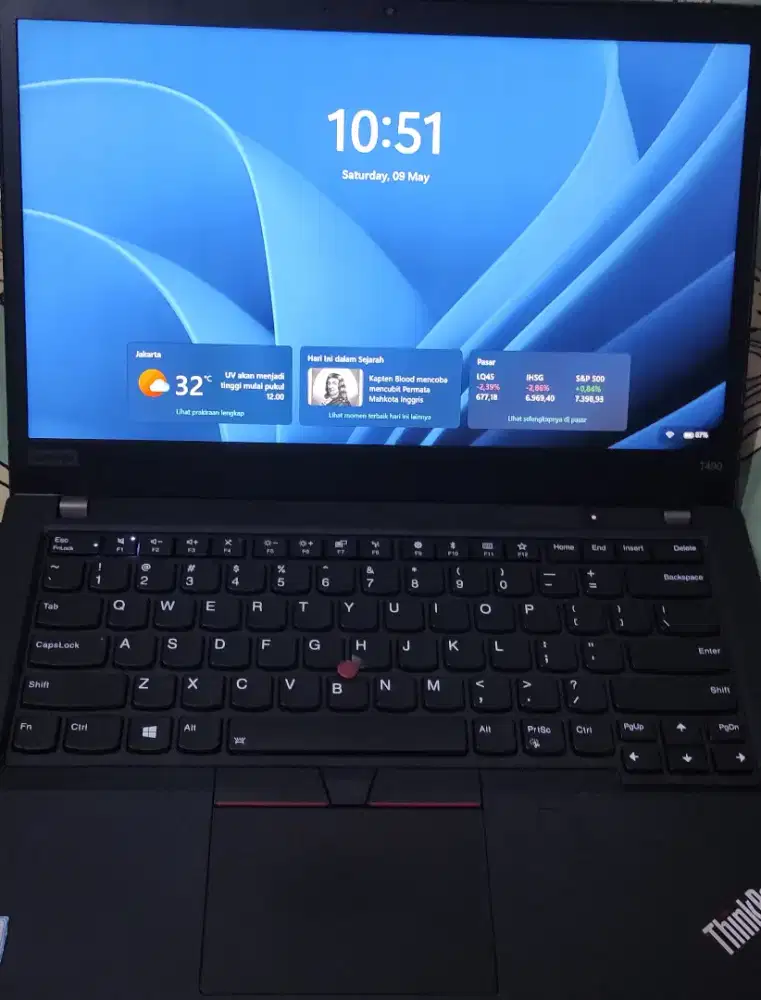 Lenovo Thinkpad T490 (Bekas) - Intel Core i5, 16 GB RAM, 256GB SSD