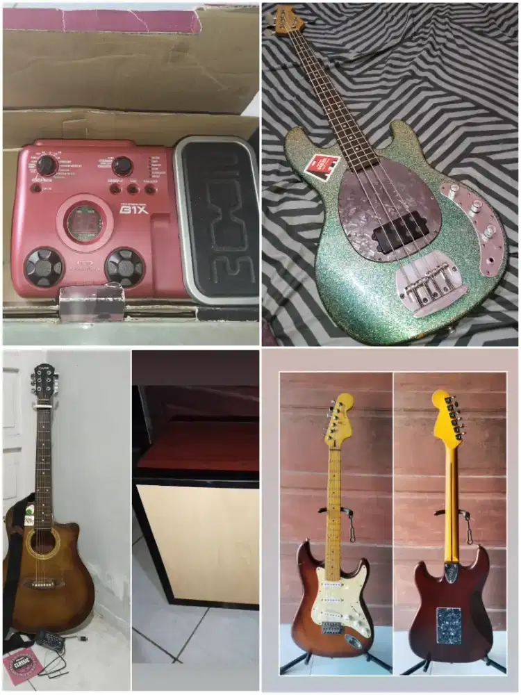 pketan gitar,akustik,listrik,bass ,efek dan cajon mantap