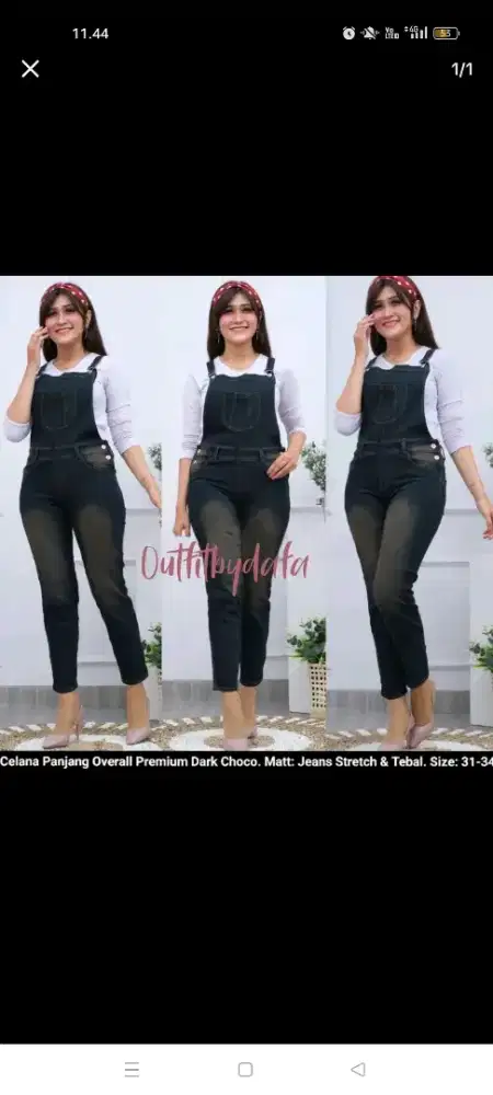 overal jeans wanita