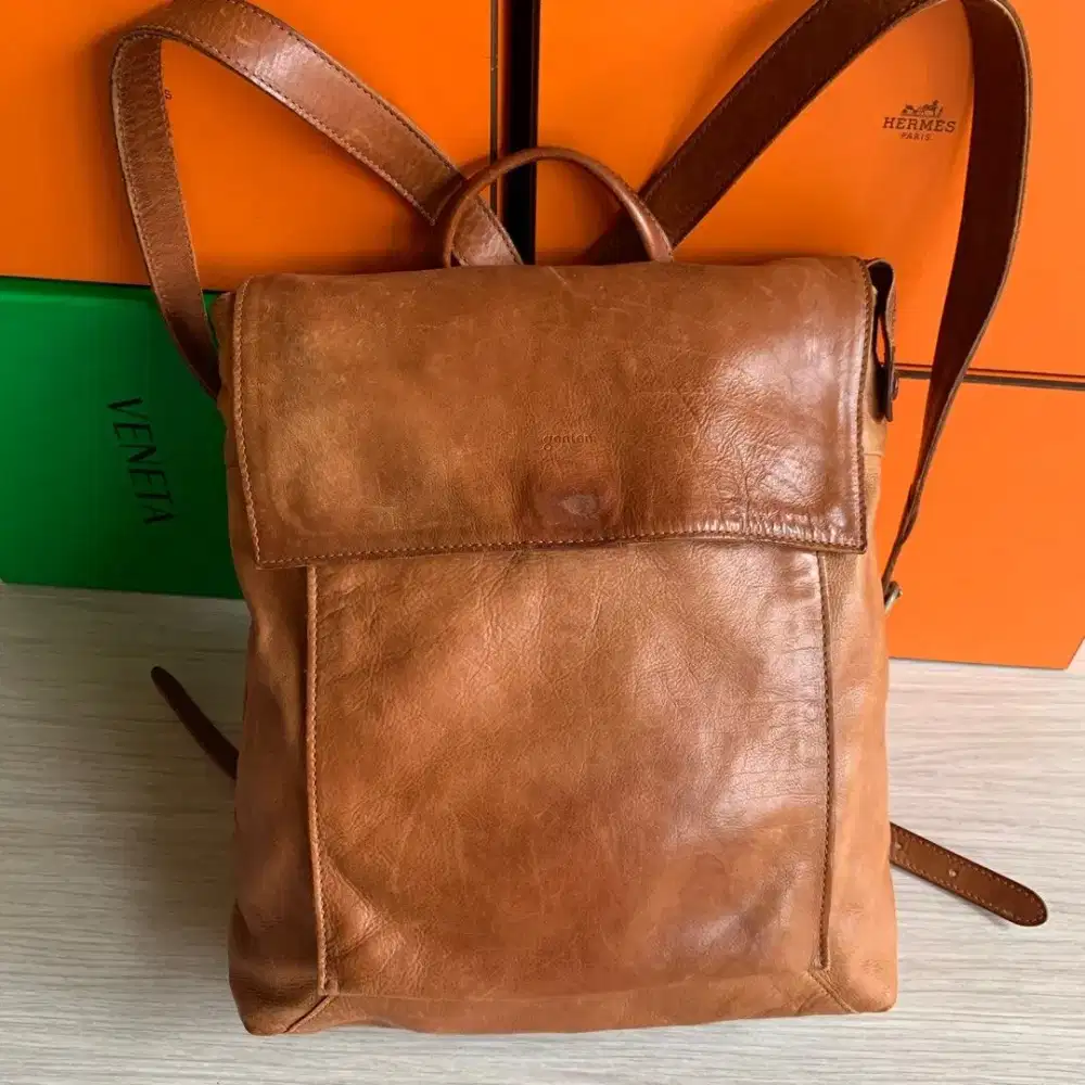 Genten Japan leather backpack laptop tas ransel kulit original