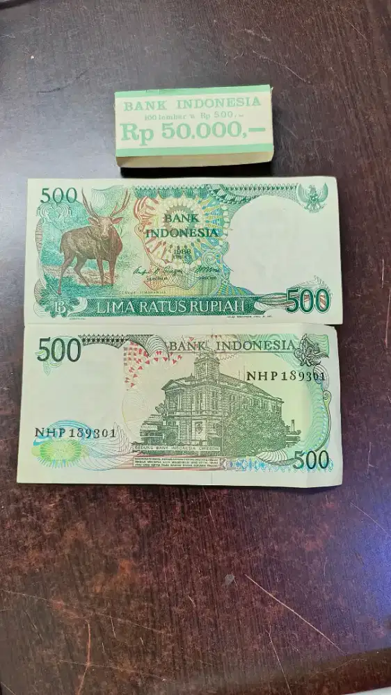 Uang kuno Indonesia pecahan 500 Rupiah tahun emisi 1988