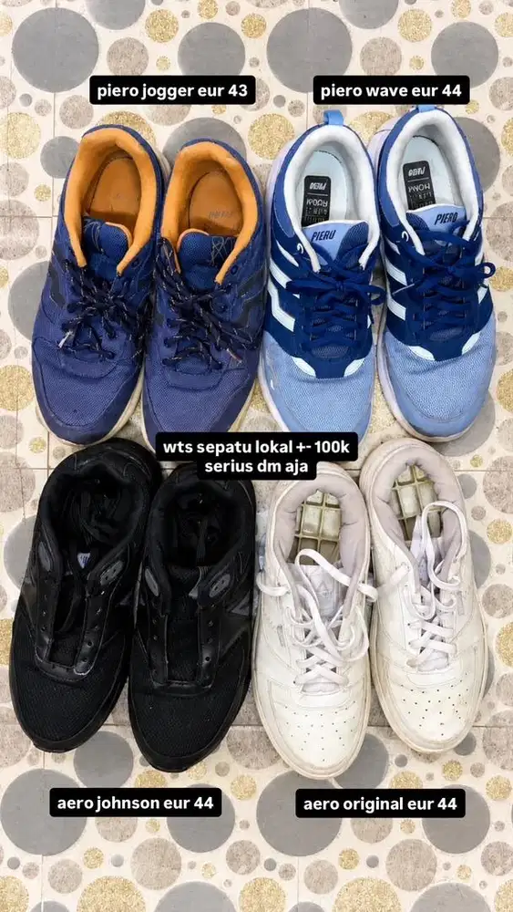 Jual Cepat Sepatu Lokal Bekas Layak Pakai (Aerostreet dan Piero)