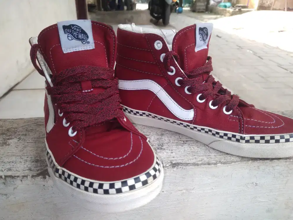 Vans Sk8-Hi 'Check Foxing - Racing Red