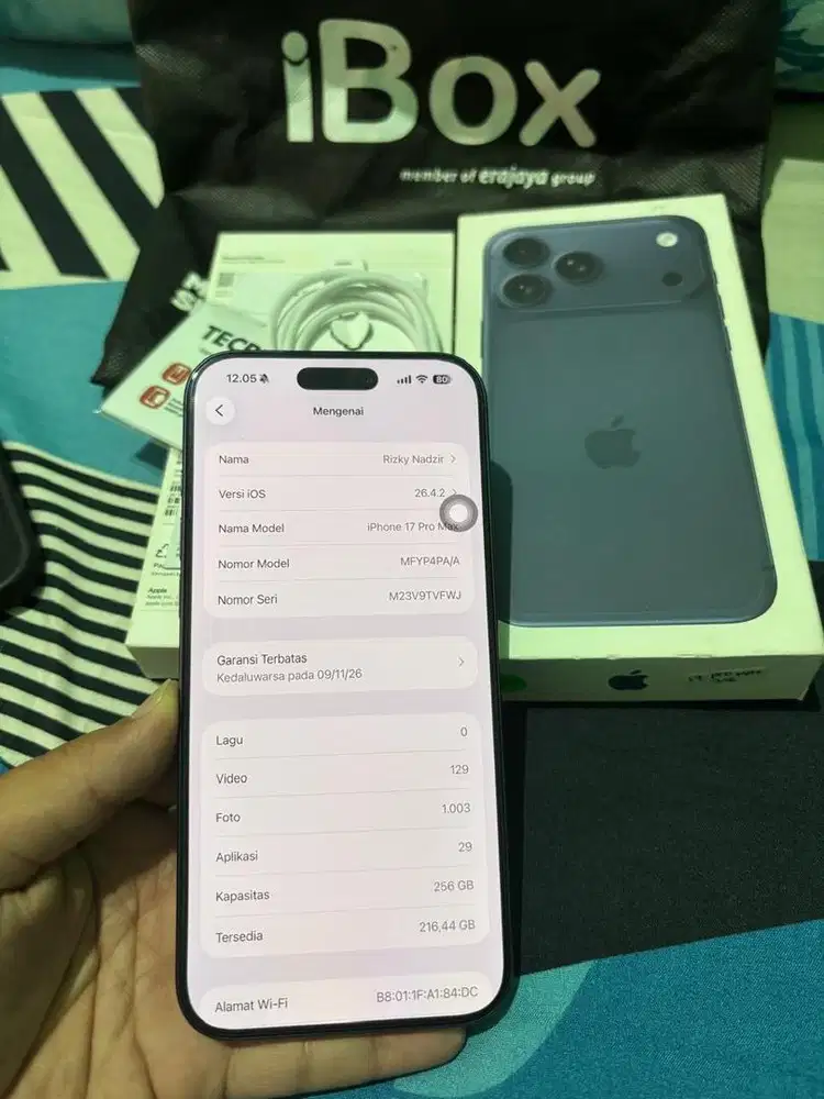 Iphone 17 Pro Max iBox Garansi On Fullset Original Mulus Like New