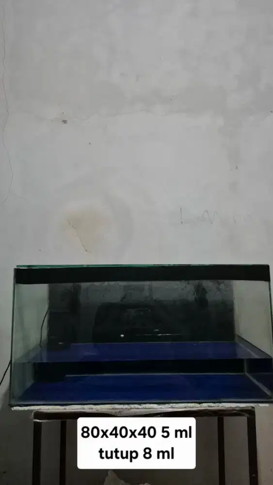 Aquarium 80x40x40 5ml + tutup kaca 8 ml