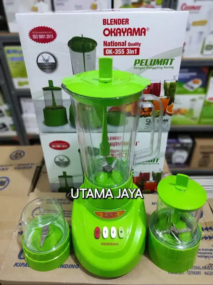 BLENDER MURAH 3IN1 OKAYAMA TABUNG PLASTIK BARANG BARU