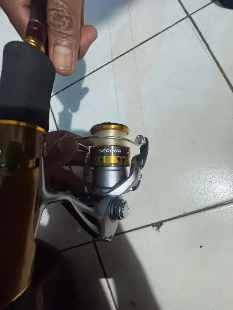 shimano sedona C3000 + joran set mancing siap pakai