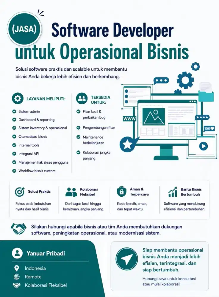 (Sedia Jasa) Software Developer untuk Operasional Bisnis