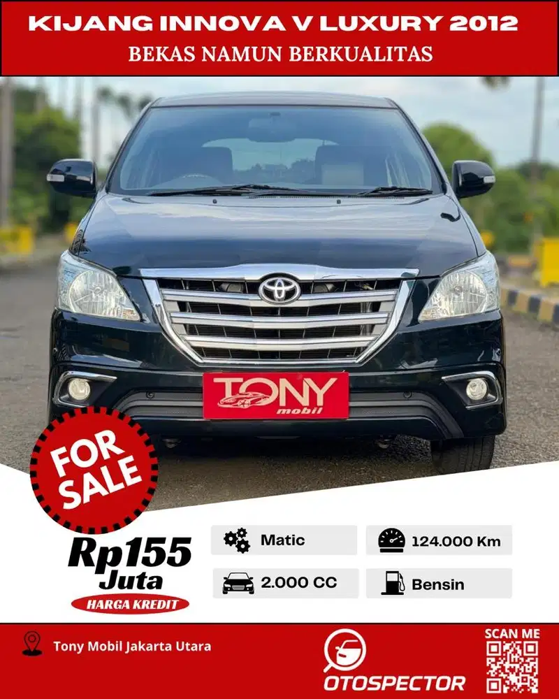 #Tony Mobil# Kijang Innova V Luxury Hitam Nik 2012 Up
