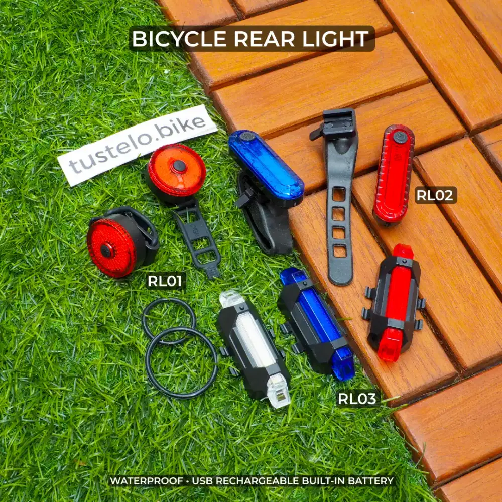 Lampu Belakang Sepeda Bicycle Rear Light Waterproof USB Battery