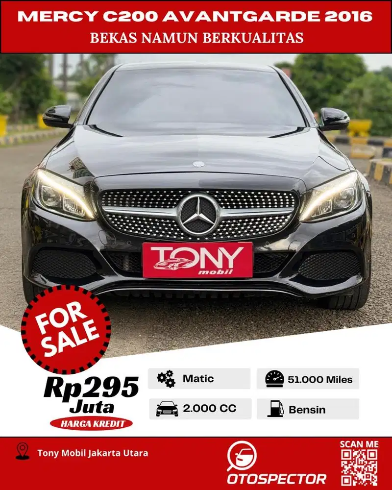 #Tony Mobil# Mercedes Benz C200 W205 Avantgarde 2016 Hitam