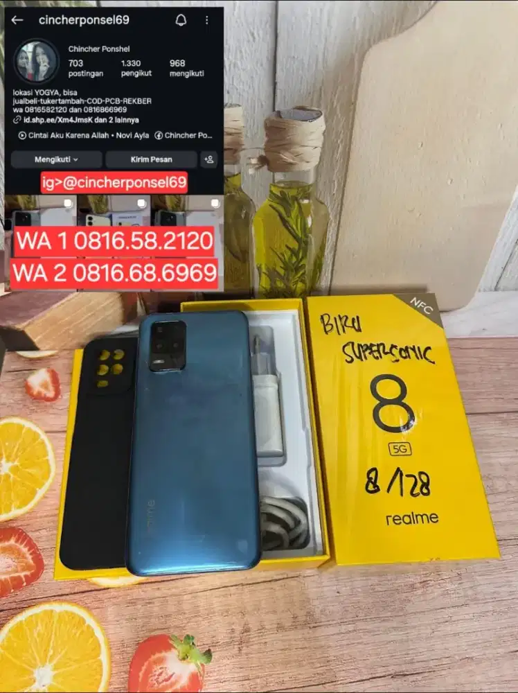 JUAL HP realme 8 5g 8/128 istimewa NFC