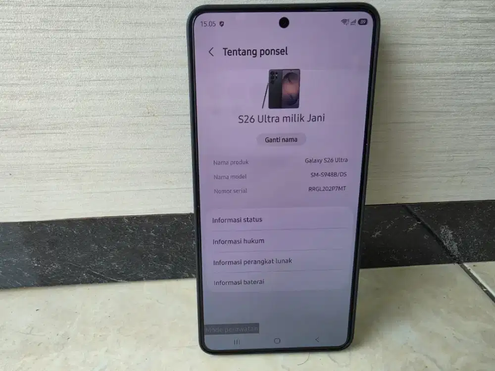 Samsung Galaxy S26 Ultra 512 100% Belum di Pakai.