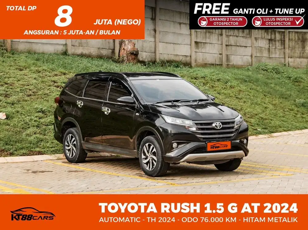 [BERGARANSI] TOYOTA RUSH G 1.5 MATIC TAHUN 2024 HITAM PAJAK PANJANG