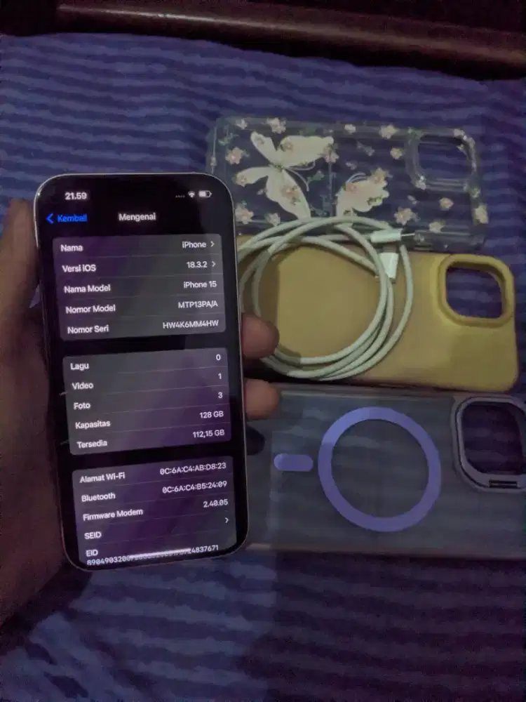 Iphone 15 128 ibox pink, kondisi mulus kelengkapan orian, dus hilang