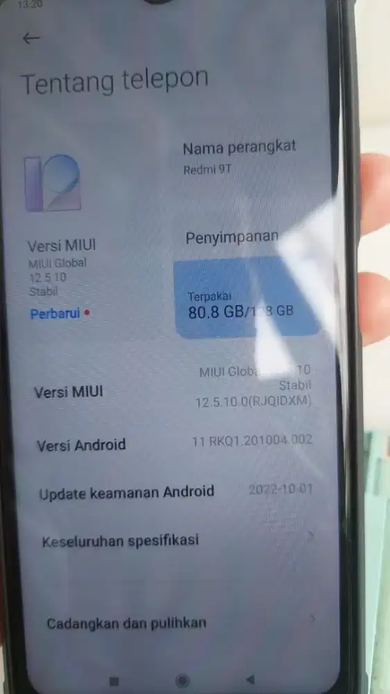 xiaomi redmi 9t ram 6+2/ 128gb 48MP mulus