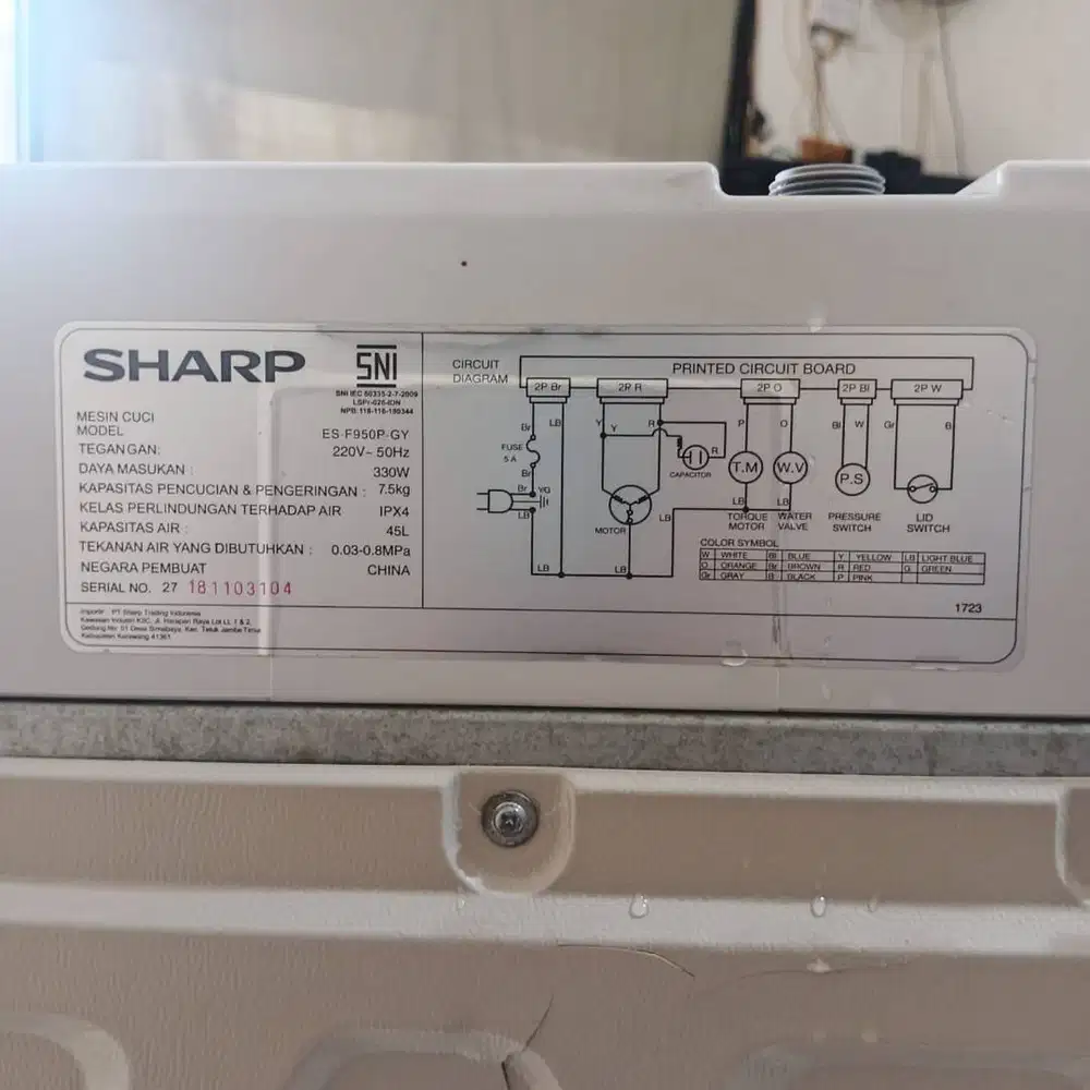 Jual Mesin cuci satu tabung Sharp ES-F950P-GY Harga 800k Nego