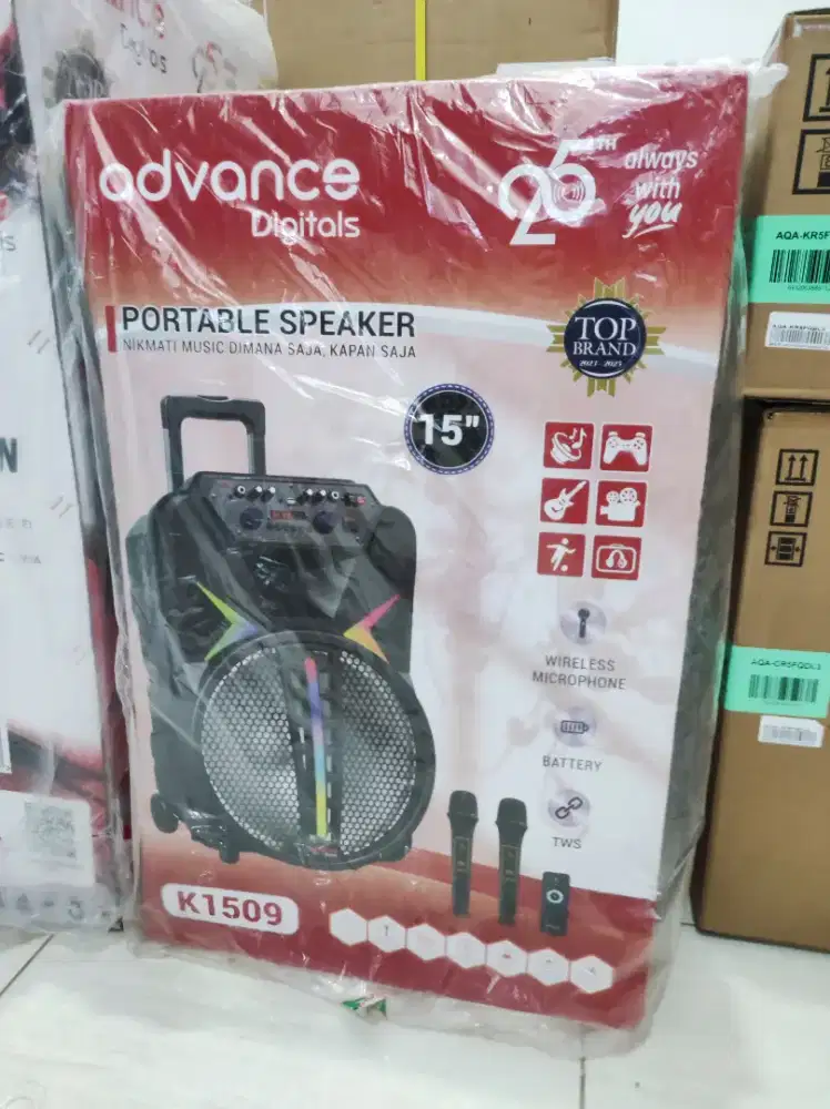 Spiker portabel 15inch advance bonus mic