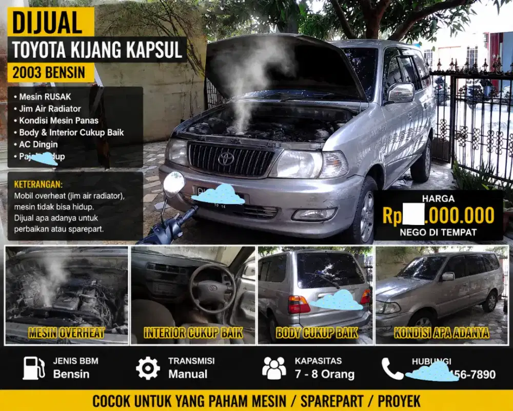 Toyota Kijang LGX 1.8 2003 – Mesin Habis (Butuh Perbaikan) – Murah!
