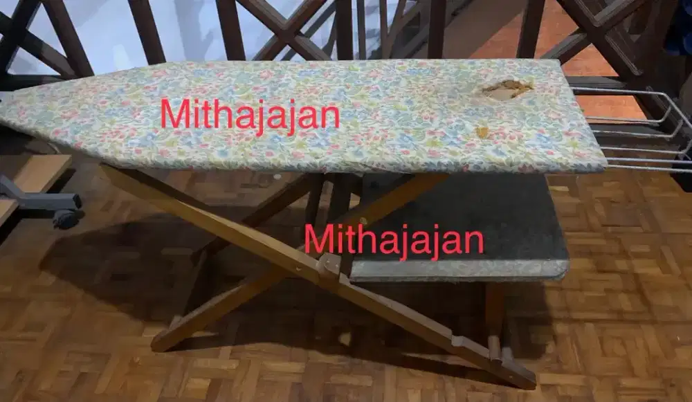 Meja setrika kayu kokoh kuat tinggi preloved murah seken secon berdiri