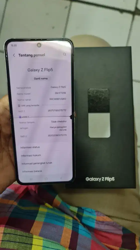 Samsung galaxy Z flip 5 8/512 lengkap