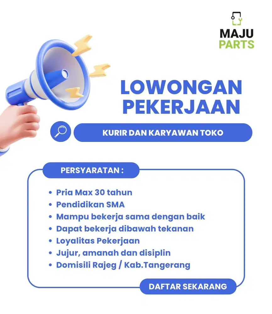 Loker Kurir Dan Karyawan Toko