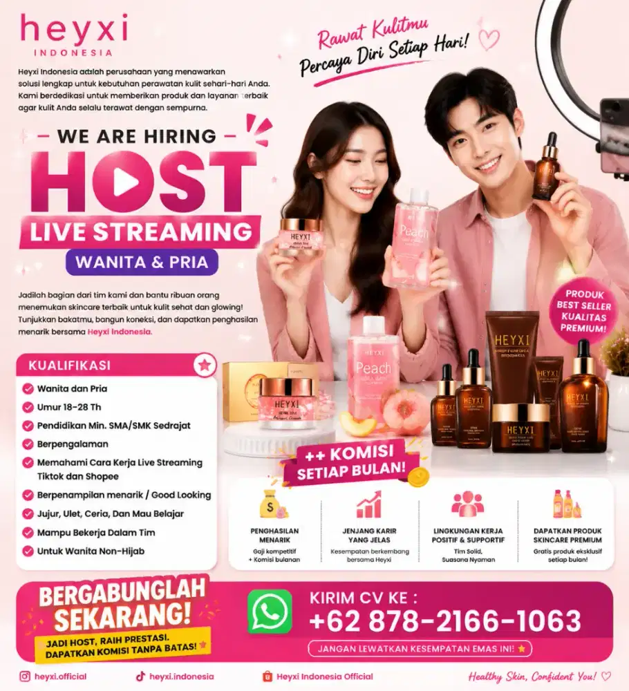 Lowongan kerja Host Live Pria dan Wanita